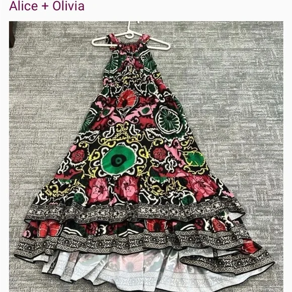 Alice + Olivia Vibrant High Low Dress - FITS LIKE A SIZE 4 - Picture 4 of 7